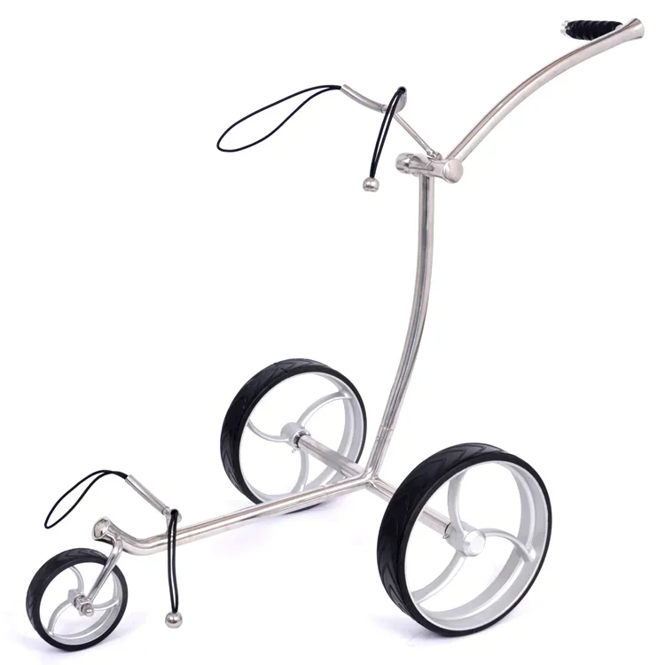 Electric Lithium-Ion Portable Foldable Golf Trolley with Remote Control and Three Wheels