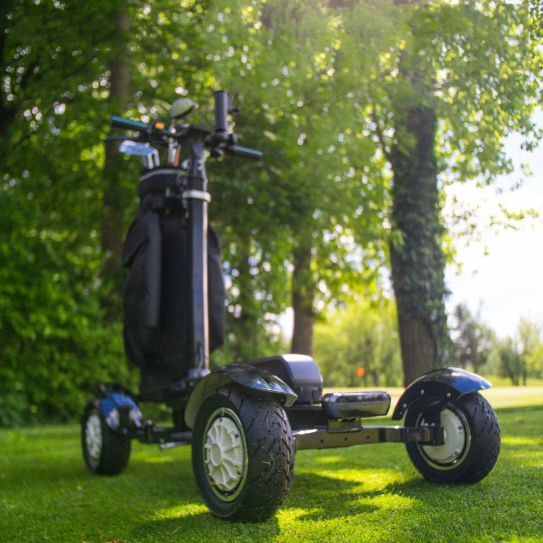 Foldable & Detachable 4-Wheel Electric Golf Cart Scooter - Single Seat, 18-Hole Trolley (Motorized Mobility)