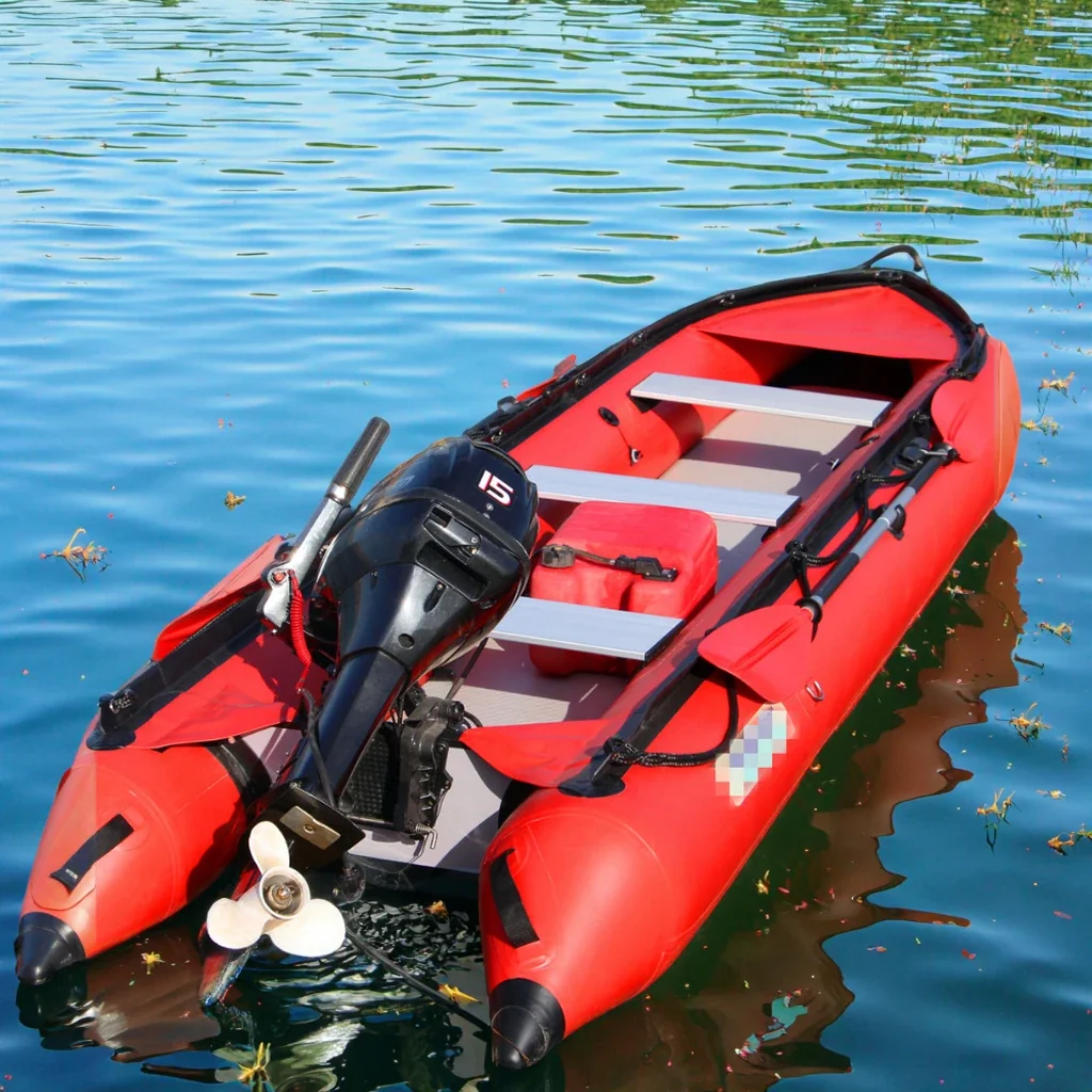 Red Inflatable Fishing Kayak - Marine Grade, With Motor Mount, Qingdao