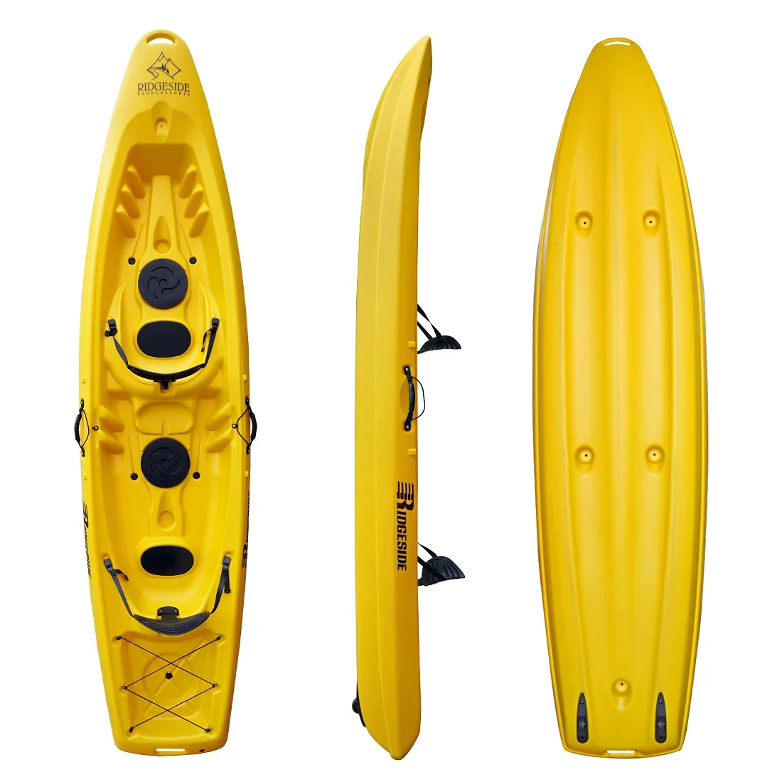 HDPE Plastic Tandem Double 2-Person Family Touring Canoe & Kayak with 2+1 Seats