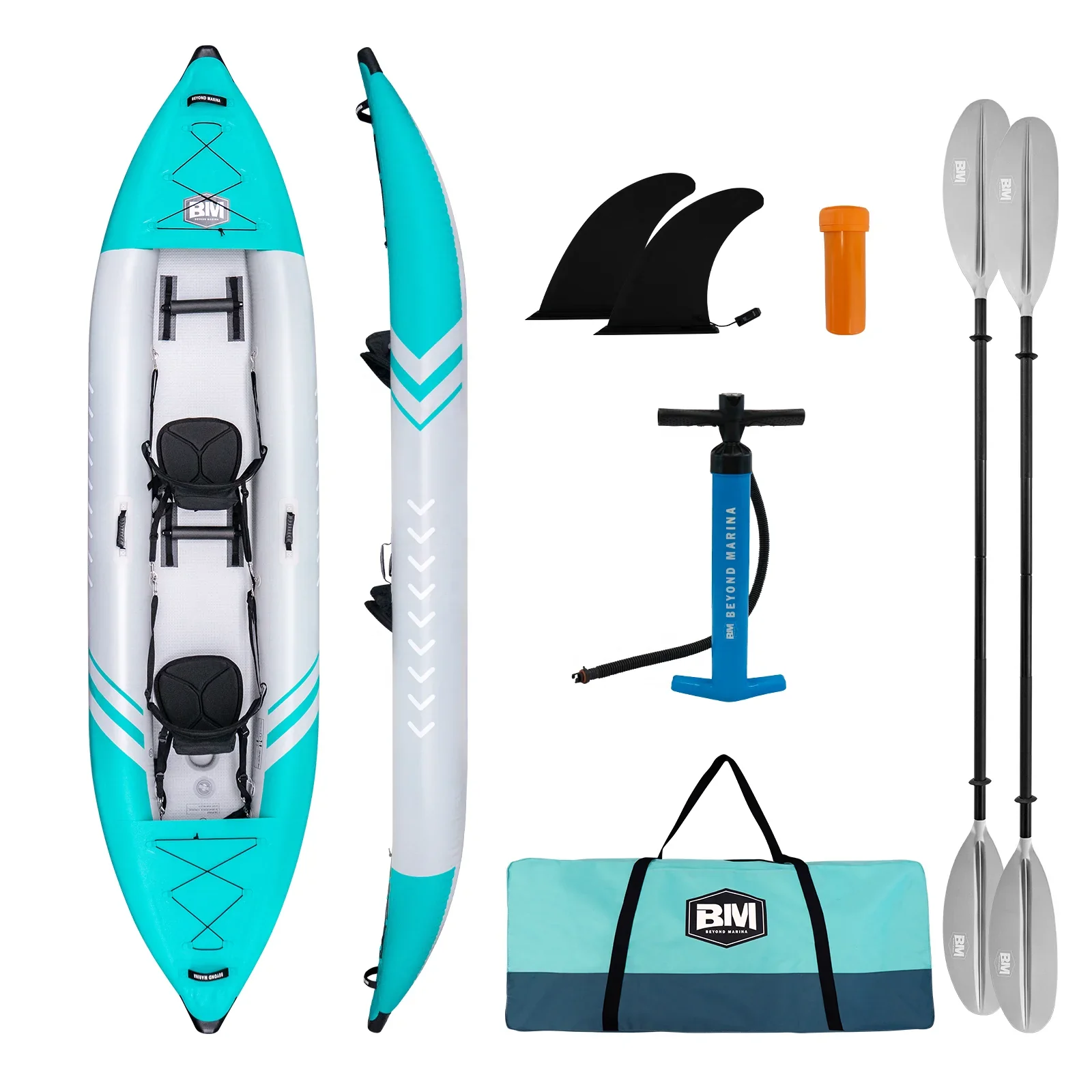 Folding Inflatable 2-Person Drop Stitch Fishing Kayak