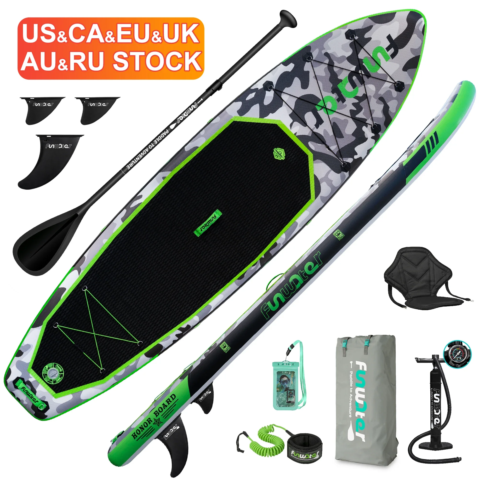 FUNWATER OEM 11ft Black Stand Up Paddle Board (SUP) for Surfing and Watersports Let me know if you need help with any other product titles!