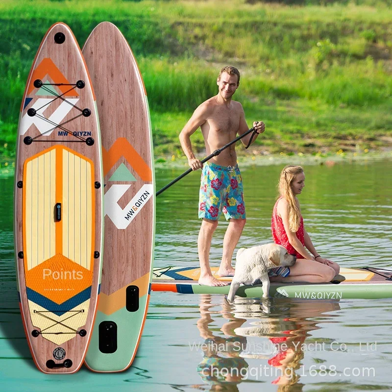 AIsunss American Original Single Inflatable Stand Up Paddle Board (SUP) for Leisure and Recreational Paddling