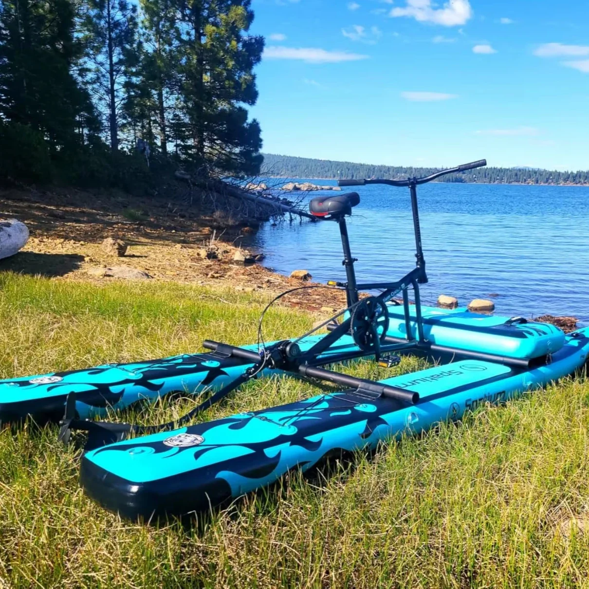 Spatium 1-Person Floating Water Bike - Aqua Pedal Board Propeller Bike for Adults