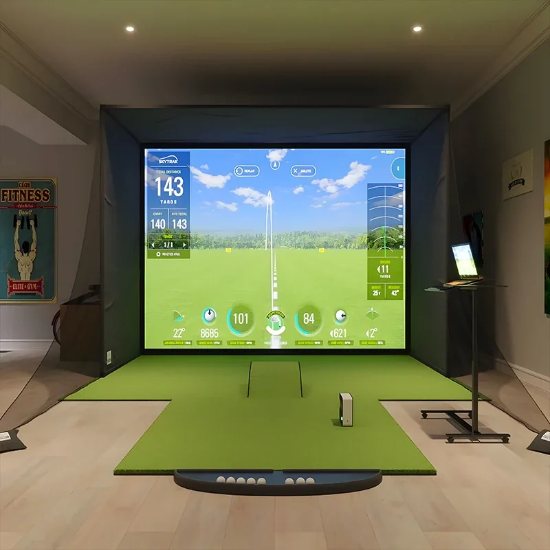 Interactive Projection Golf Sports Simulator: Portable SmartScreen Game Center with Impact Screen