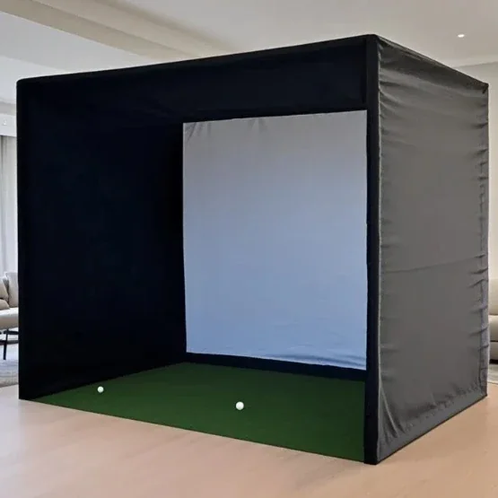 Easy Assemble Golf Simulator Projector Tent Golf Training Cage with HD Impact Screen Indoor Golf Simulator Enclosure
