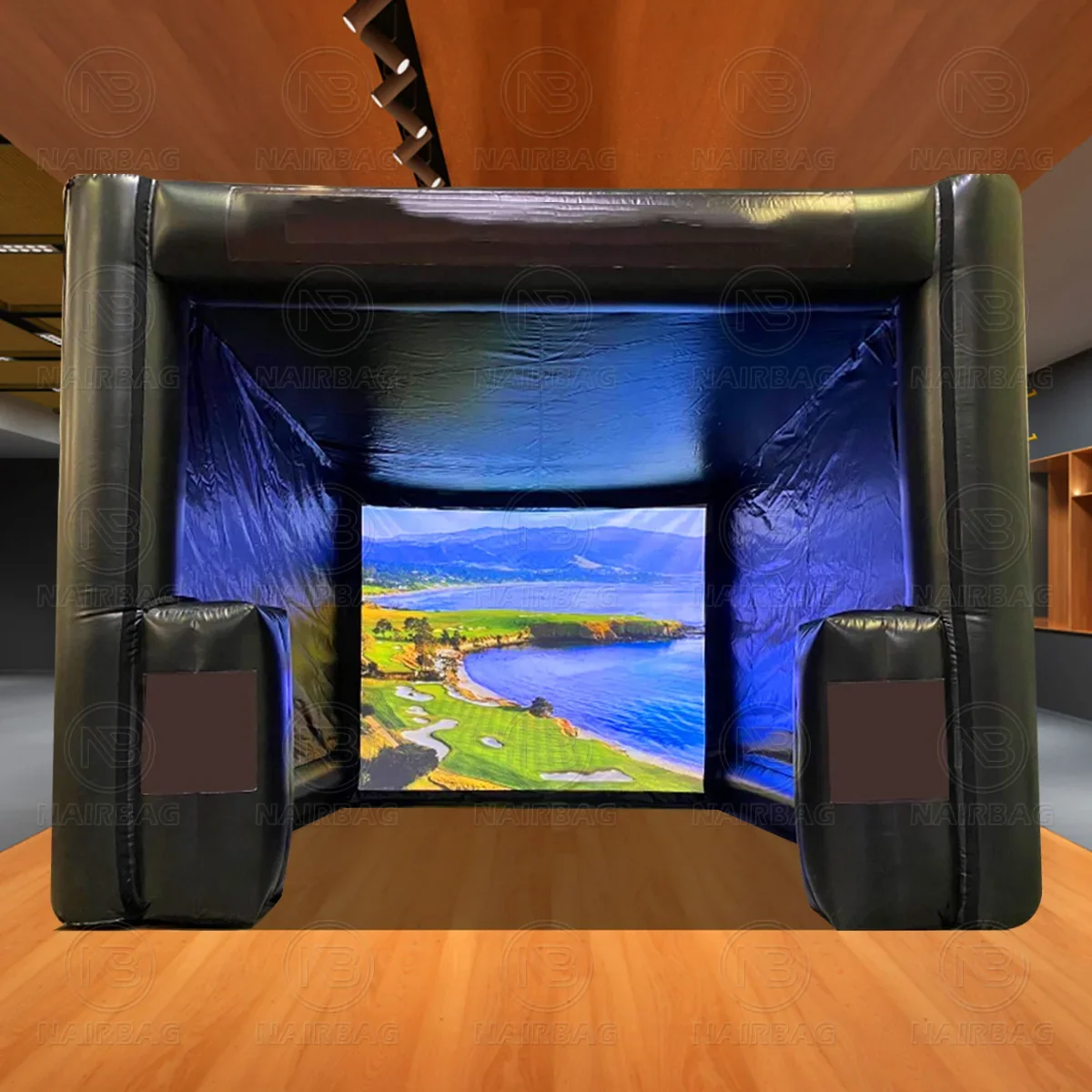 Portable Golf Training Cage: Inflatable Golf Simulator with Projector & Shooting Tent