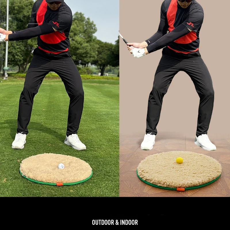 Golf Swing Trainer Mat with Sand Bunker Simulator - Polyester Artificial Turf Hitting Blanket (Indoor/Outdoor)