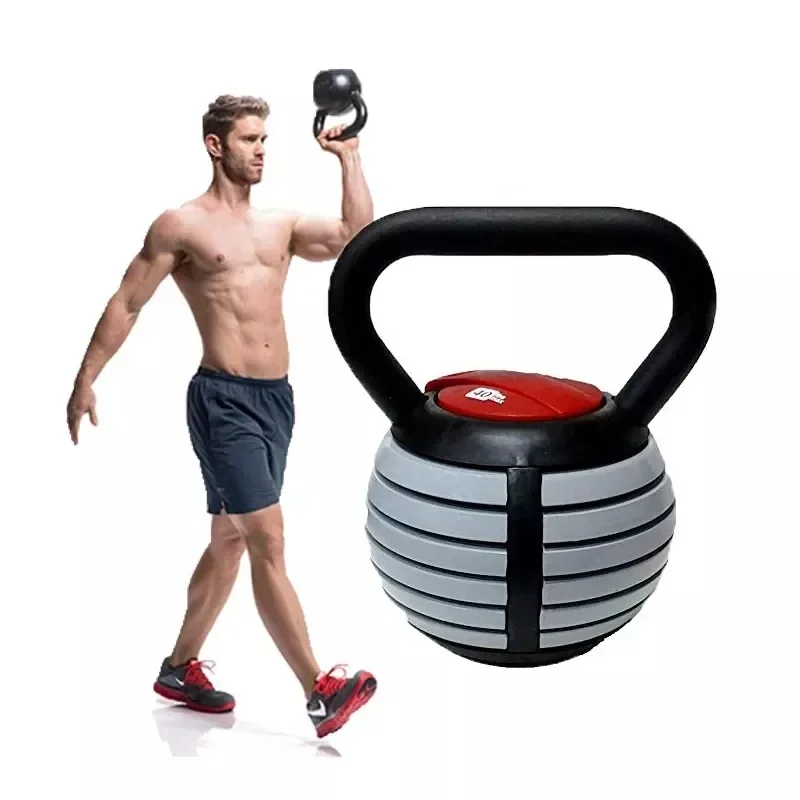 Round Chrome Adjustable Dumbbell Kettlebell Set - Durable Home Gym Weights