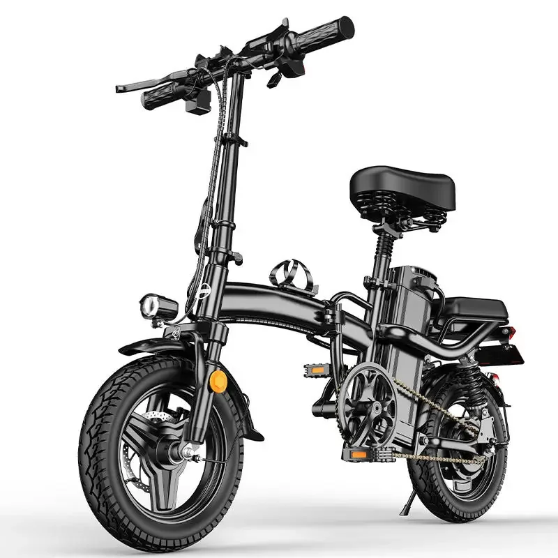 ESWING 14 Inch 48V Foldable City Assist Electric Bike - Adults, Mini Style, 500W Rear Hub Motor, Lithium Battery (400W)