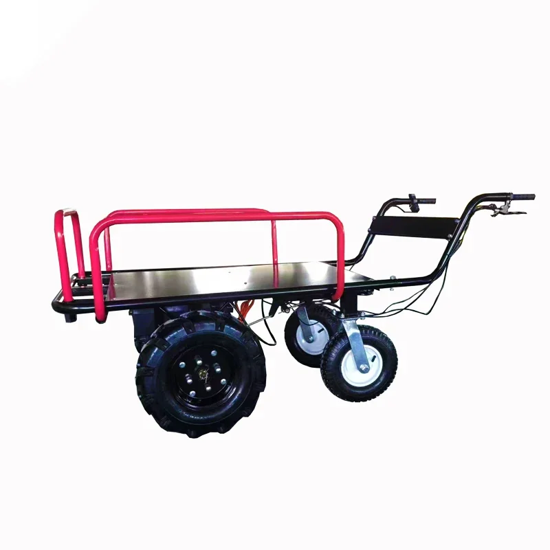 Heavy-Duty 4-Wheel Platform Hand Cart (Industrial Electric Model) for Outdoor Use
