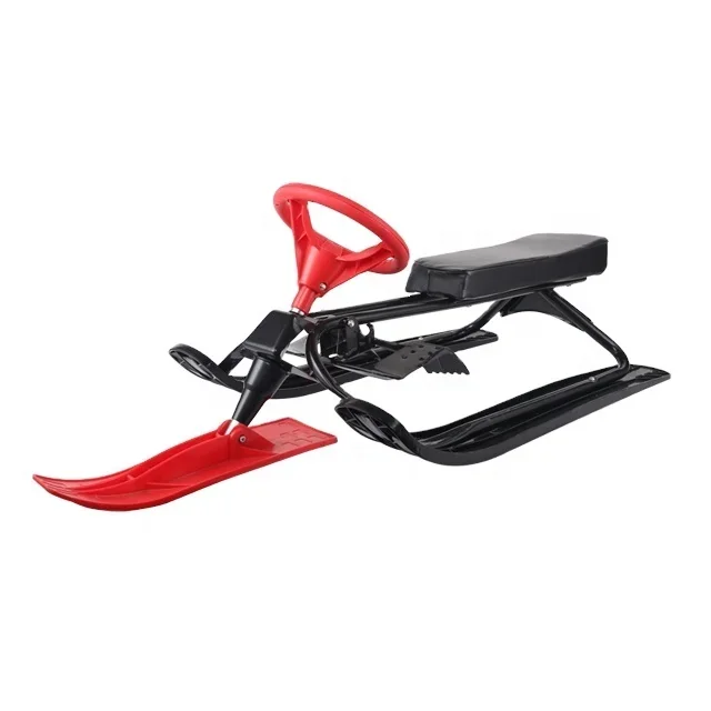 Kids Snowmobile Sled with Twin Brakes, Ski Sled Snowracer - Slider Board for Boys and Girls (Ages 4+)