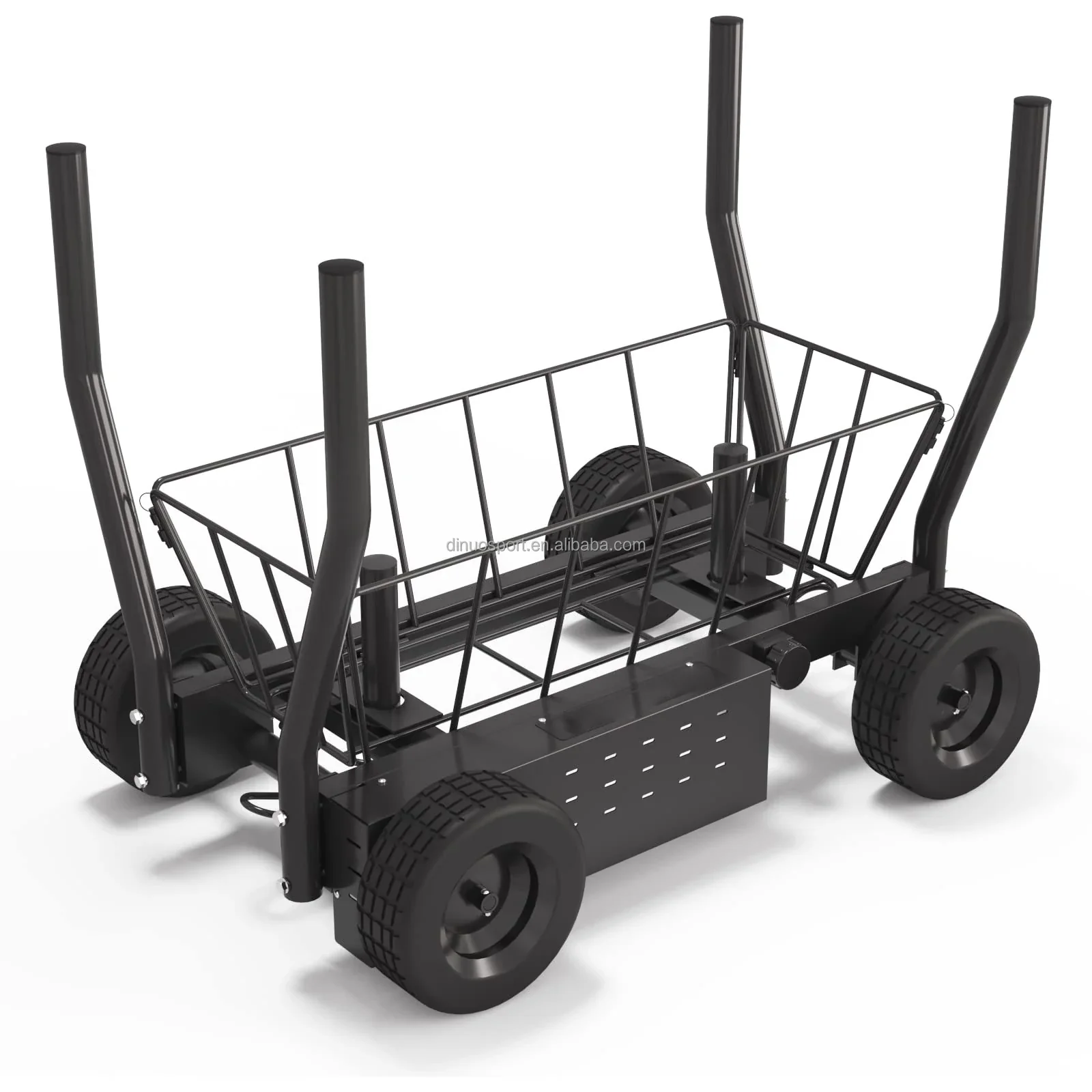 Commercial Grade Push & Pull Power Training Tank Sled with Basket & Wheel