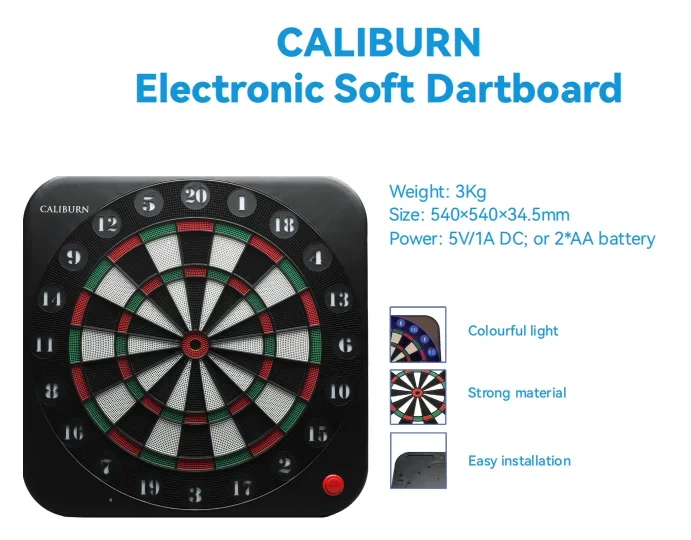 Wholesale Caliburn Soft Tip Electric Dartboard with DR System & Wall Mount
