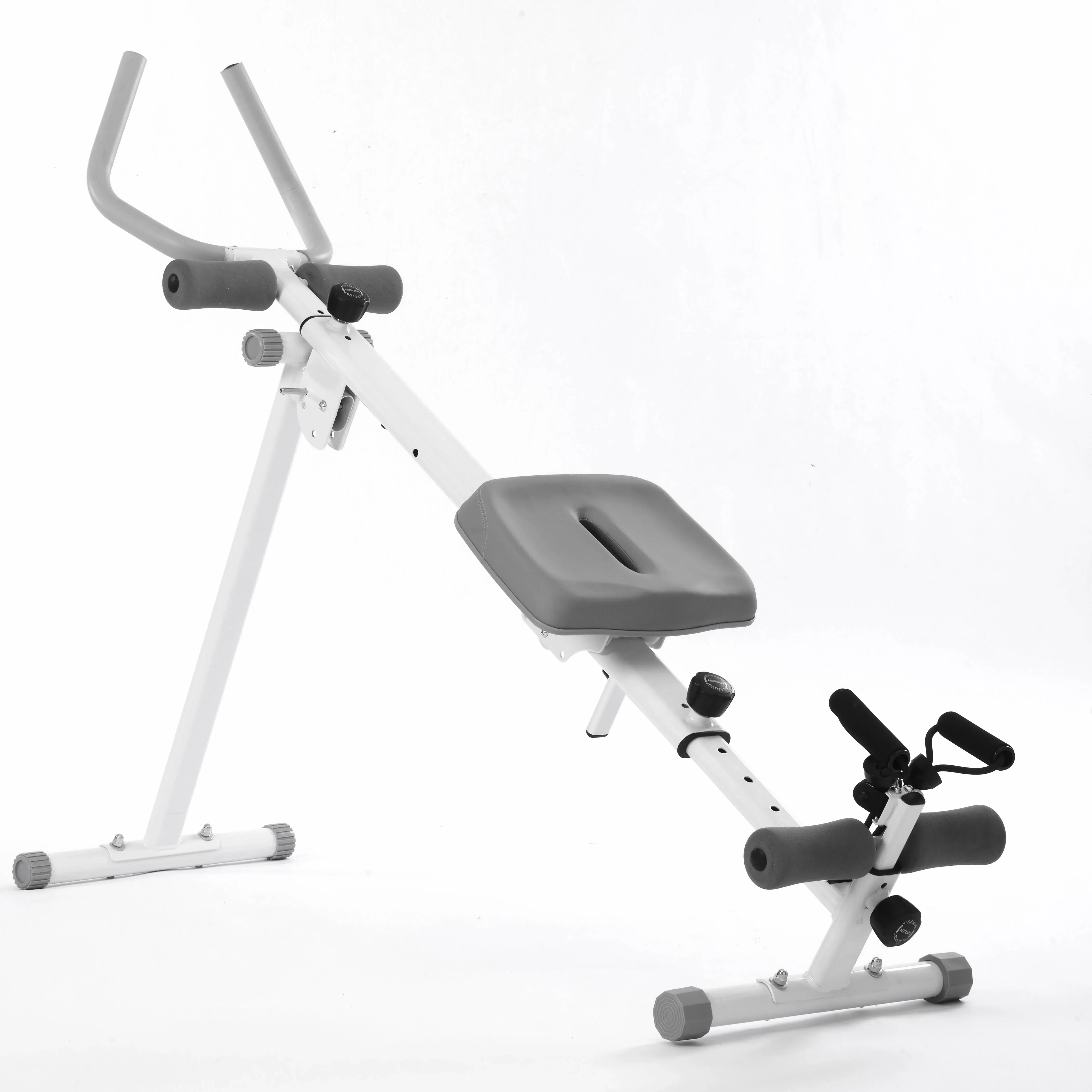 4-in-1 Rowing and Ab Machine with Adjustable Resistance - Quiet, Foldable Rowing Ergometer