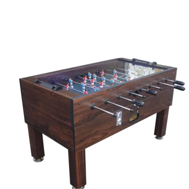 Coin-Operated Foosball Table with Glass Top Soccer Game