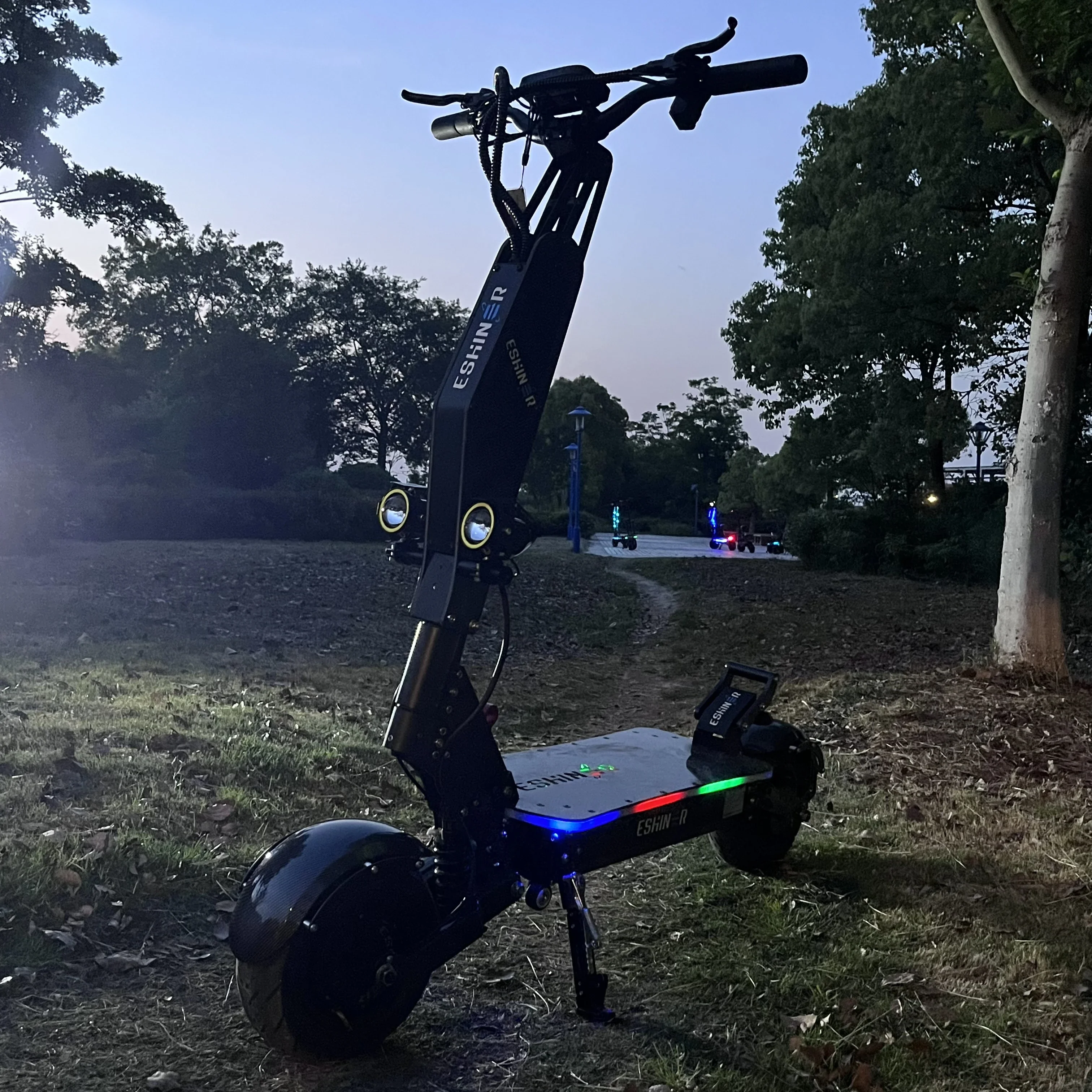 Powerful Adult Electric Scooter - 11 Inch Off-Road Tires, Dual Motor, 72V 8000W, with LED Lights