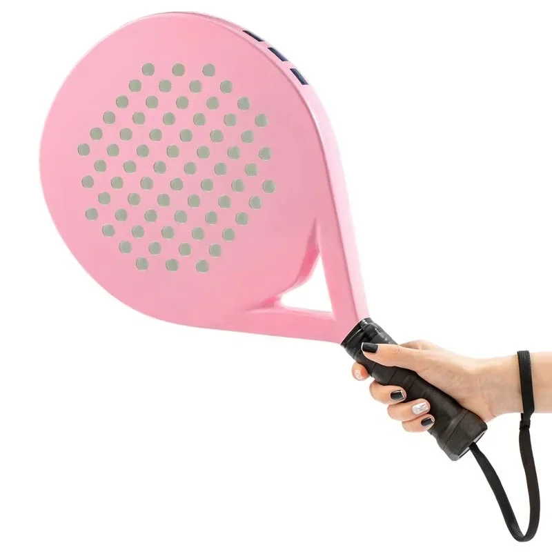 Pink Customized Logo Fiberglass Padel Racket - High Quality, Soft EVA Core