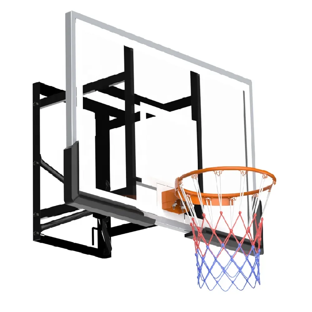 Adjustable Height Mini Basketball Hoop with 50" x 32" Backboard - Wall Mounted
