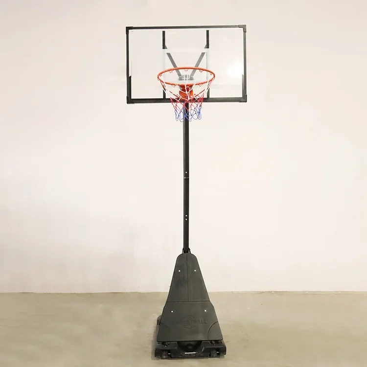 Portable Adult Basketball Stand with Adjustable Height, PVC & Iron Frame, and Net