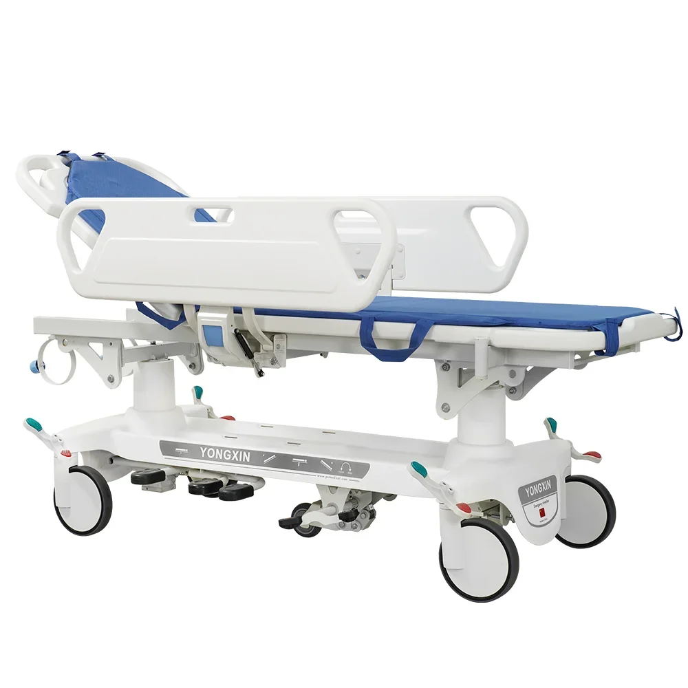 Hospital Furniture Patient Transfer Trolley - YXZ-E-2 Hydraulic Patient Transport Stretcher with ABS Side Rails