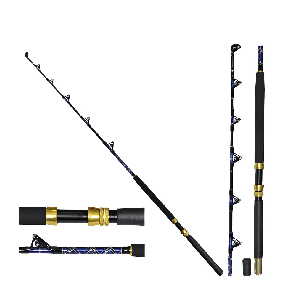 m Carbon Big Game Fishing Rod - 50-80lbs, Nylon Handle, Trolling Rod