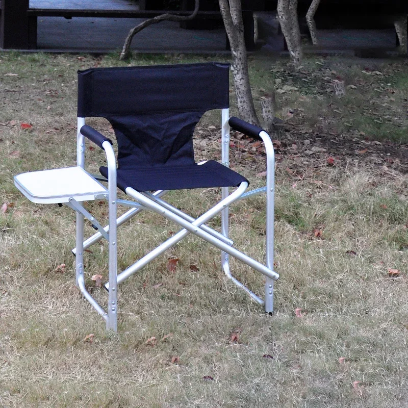 Folding Camping Chair with Backrest and Side Table - Ideal for Outdoor, Fishing & Beach Use