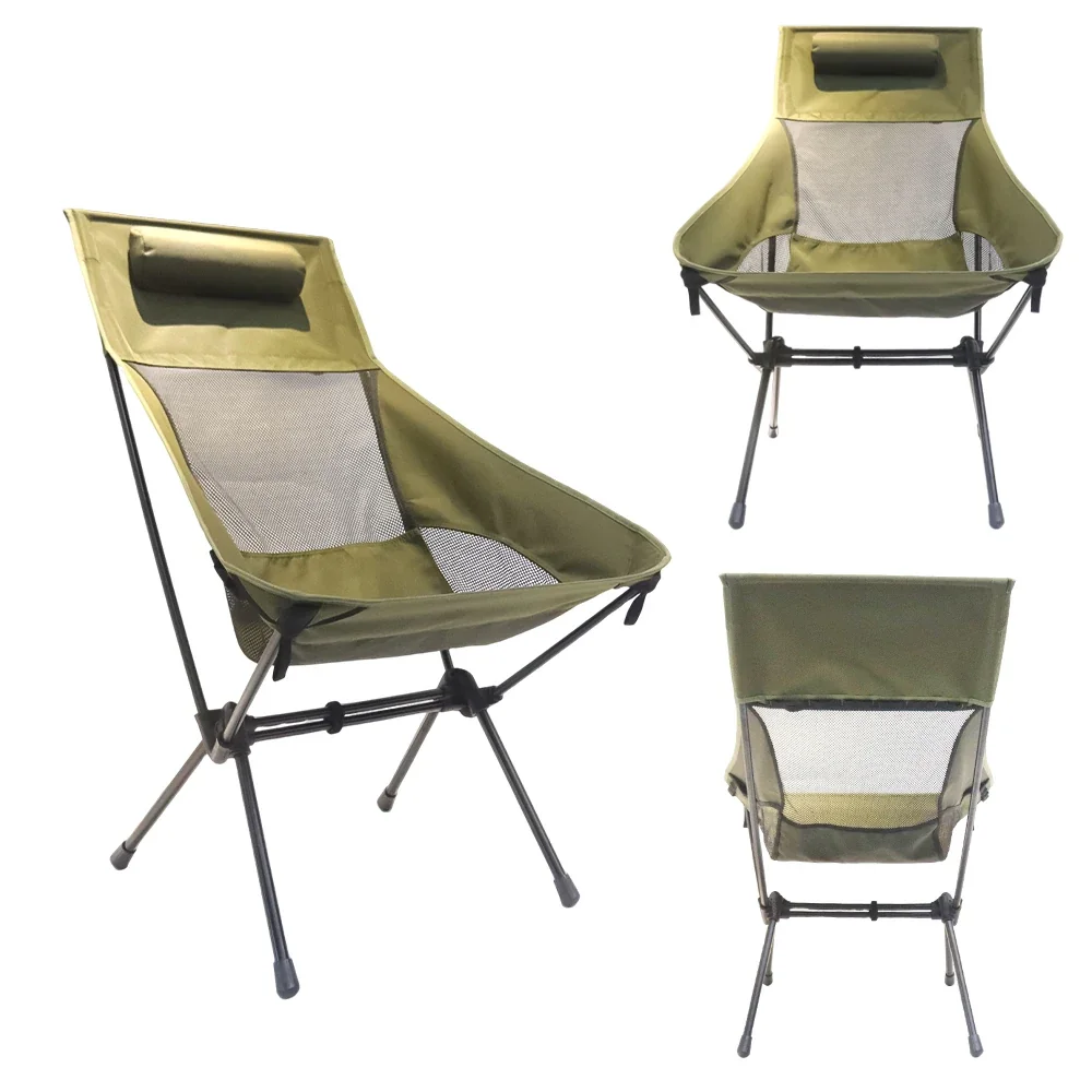 Upgraded Enlarged & Widened Backrest Lunar Chair: Ultralight Folding Chair for Camping & Fishing