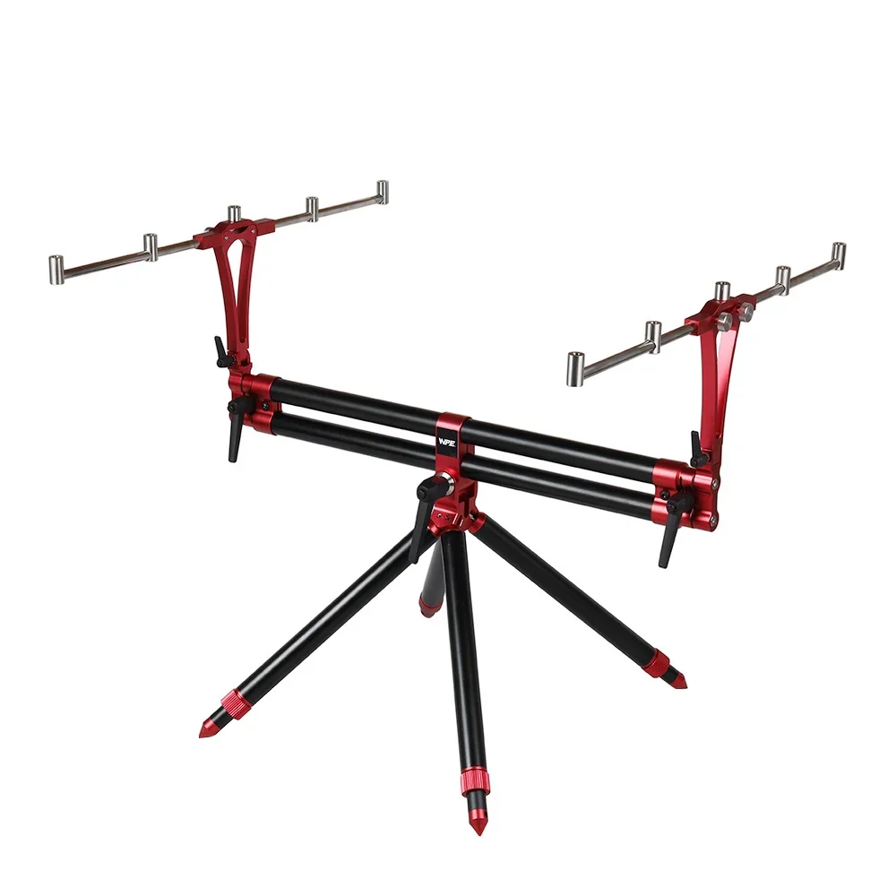 Aluminum Alloy Fishing Rod Stand - 270 Adjustable, 4 Legs, Portable for Carp Fishing