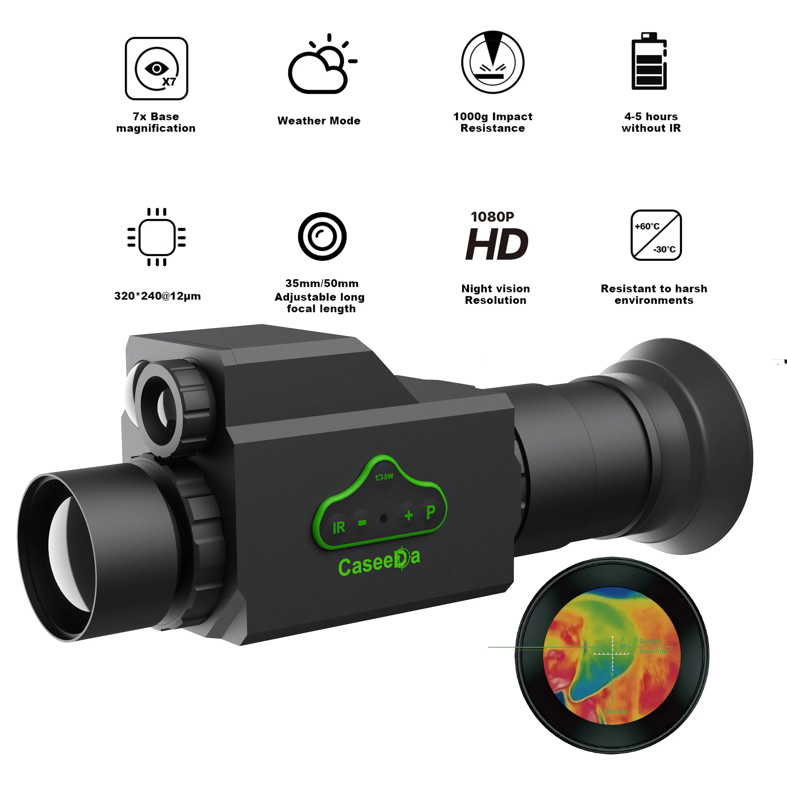 MV265pro Thermal Imaging Monocular Night Vision Scope - 320m Detection, USA Warehouse