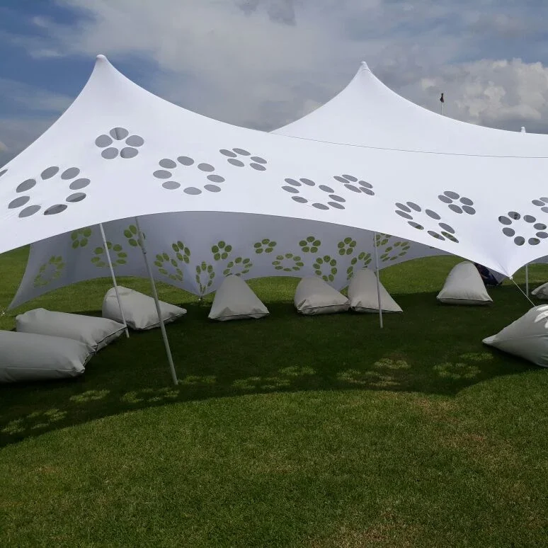 Large 10m Stretchable Cheese Wedding Tent with Custom Logo & Aluminum Frame - Outdoor Events