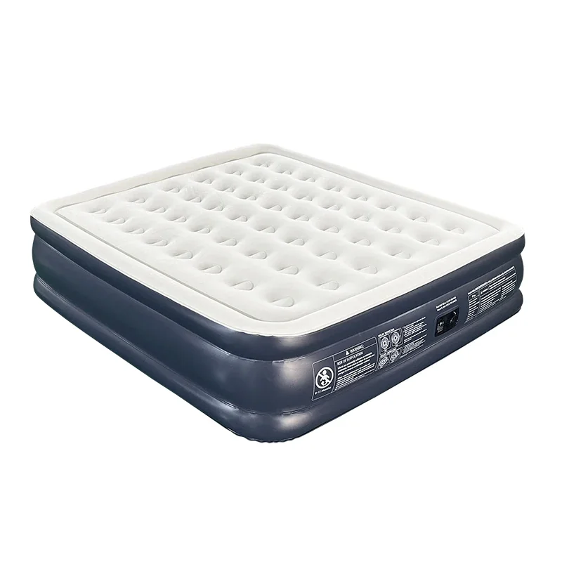 Queen Size PVC Self-Inflating Hypoallergenic Air Mattress with Built-in Pump