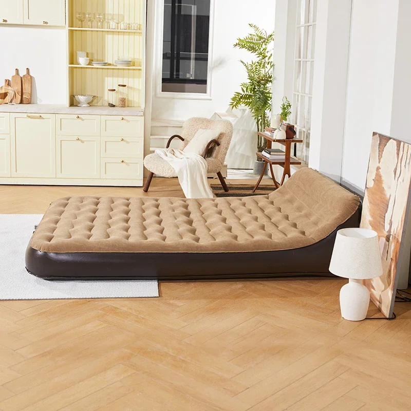 Custom Size Modern Inflatable Folding Air Mattress (Queen) - With Backrest for Camping and Home