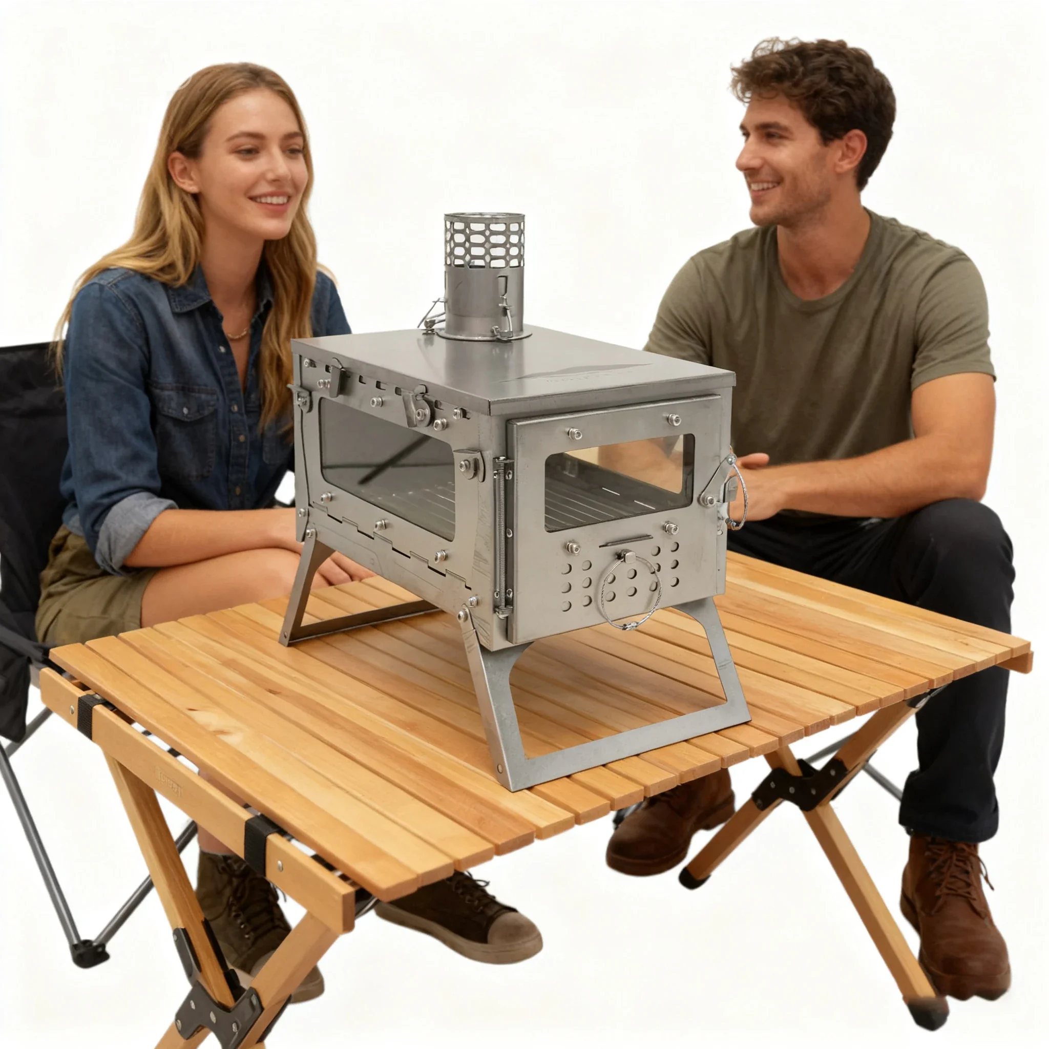 Wood Burning Camping Stove - Portable for Indoor/Outdoor, Tent Heating & Home Use