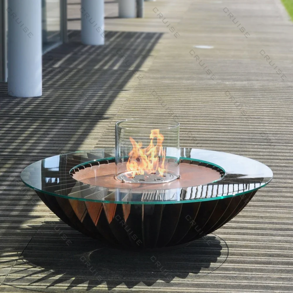 CRUISE Freestanding Outdoor Fireplace - Bonfire Fire Pit 800/1000/1200mm Stove - Smokeless Wood, Gas & Alcohol Fuel