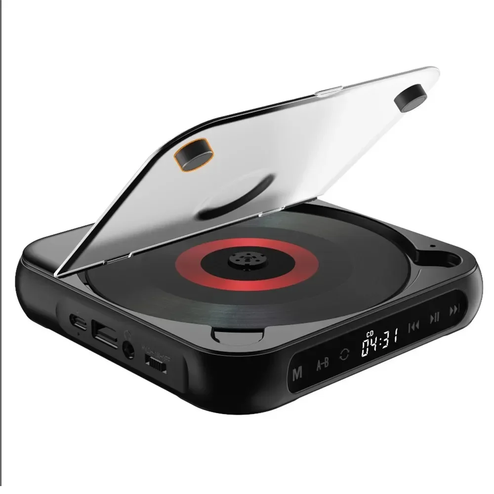 Portable CD Player with 5 Playback Modes, Touchscreen, Bluetooth, and Built-in Earphone - Mini Music CD Walkman for Students & Adults