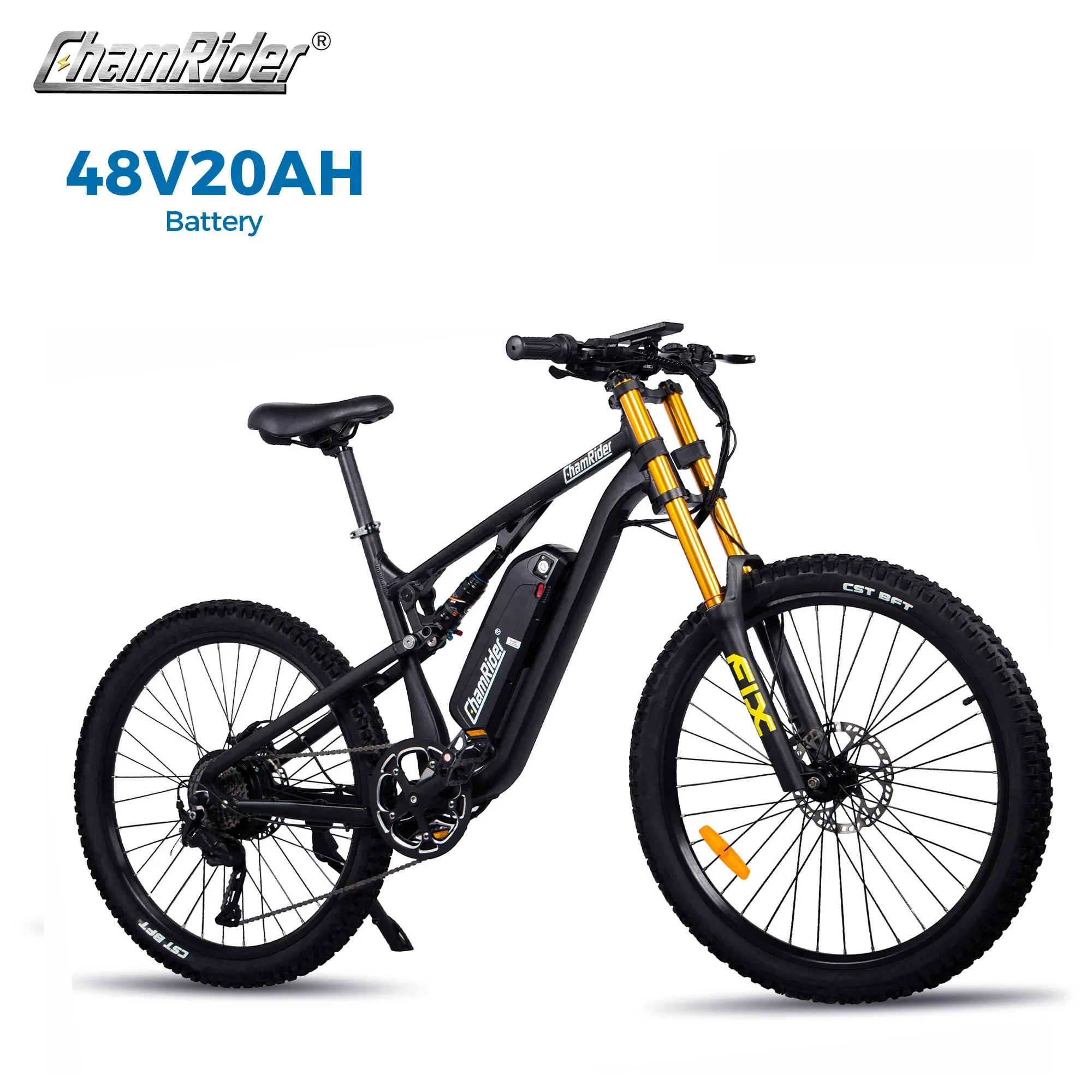 ChamRider Aluminum Alloy Frame Electric City Bike - 48V Lithium Battery Electric Mountain/Road Bike