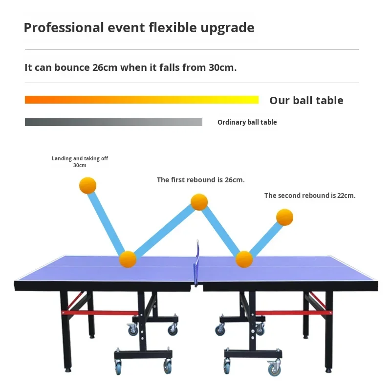Foldable Ping Pong Table with Movable Net Frame: Indoor/Outdoor Training & Home Use (MDF)