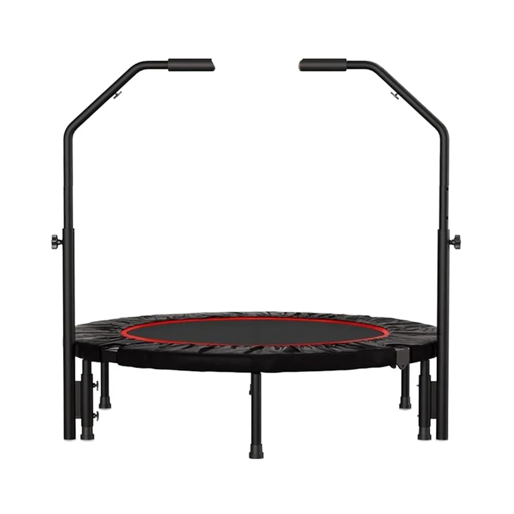 Foldable Mini Trampoline - 450 LBS Capacity, 40 Inch Diameter, Adjustable Foam Handle, Indoor/Outdoor Cardio & Fitness Rebounder