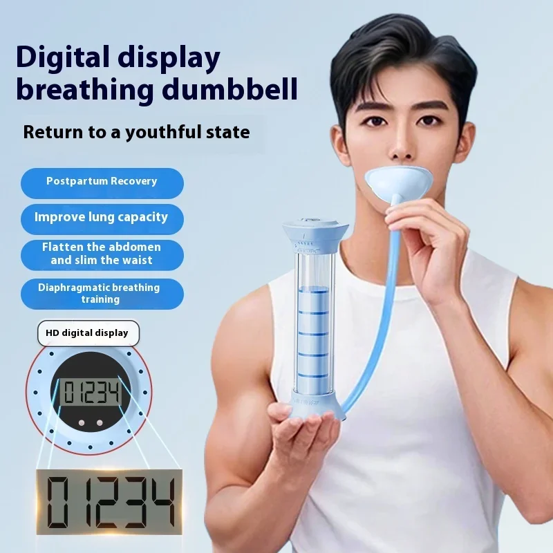 Abdominal Breathing Trainer for Lung Capacity and Slim Belly - PP Dumbbell for Men & Women, Perfect for Running