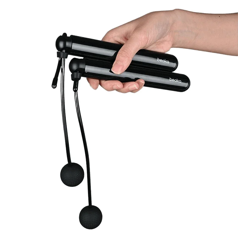 Cordless Electronic Skipping Rope with Long Handle and Wireless Digital Display - PVC/ABS Weighted Rubber & Metal Cable