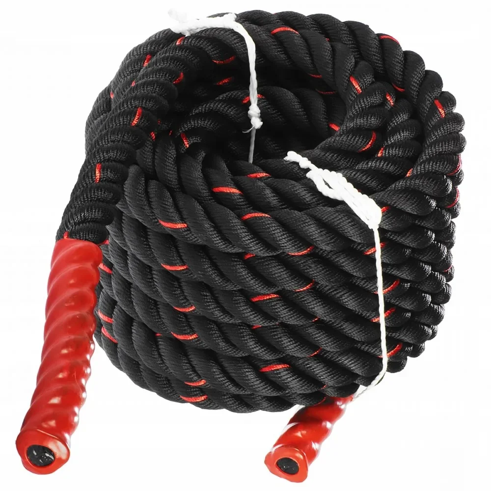 Heavy Duty Exercise Battle Ropes and Weighted Jump Rope Combo for Crossfit Training and HIIT Workouts