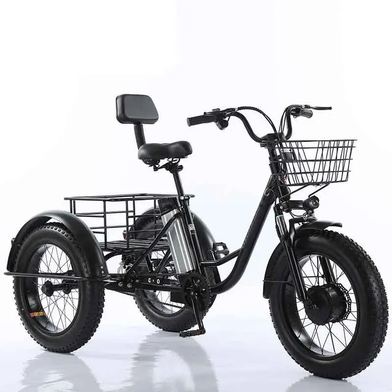 Factory Stock Made in China Wide Tire Off-Road Electric Tricycle w/ Pedal Assist & Snow Capability