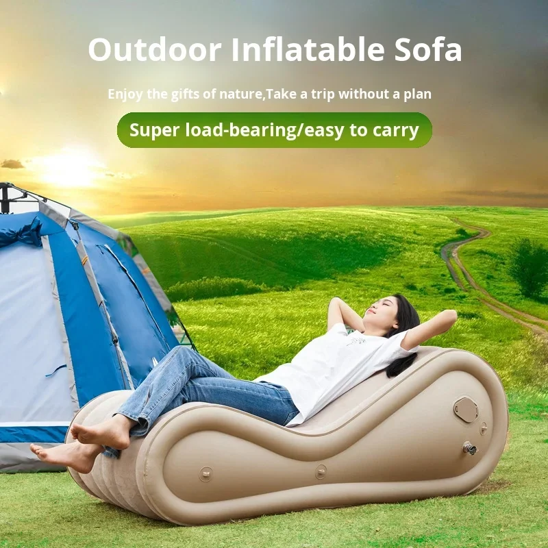 Factory Direct PVC Flocking Inflatable Sofa Chair: Folding Leisure Portable Air Cushion Bed for Living Room