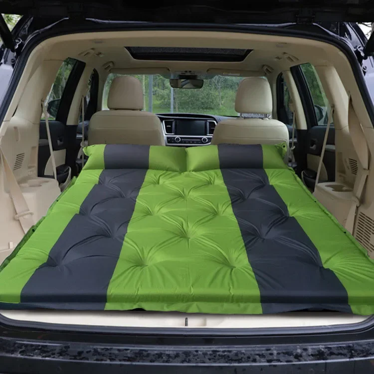 Inflatable Car Mattress - Suede Fabric Air Bed for SUV Back Seats (Automatic Inflation)