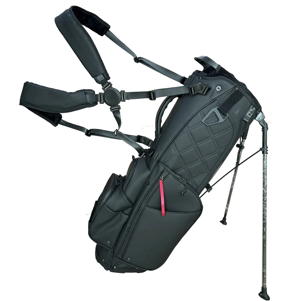Custom Logo PU Waterproof Leather Golf Stand Bag - Lightweight 14-Way Access Wholesale Available