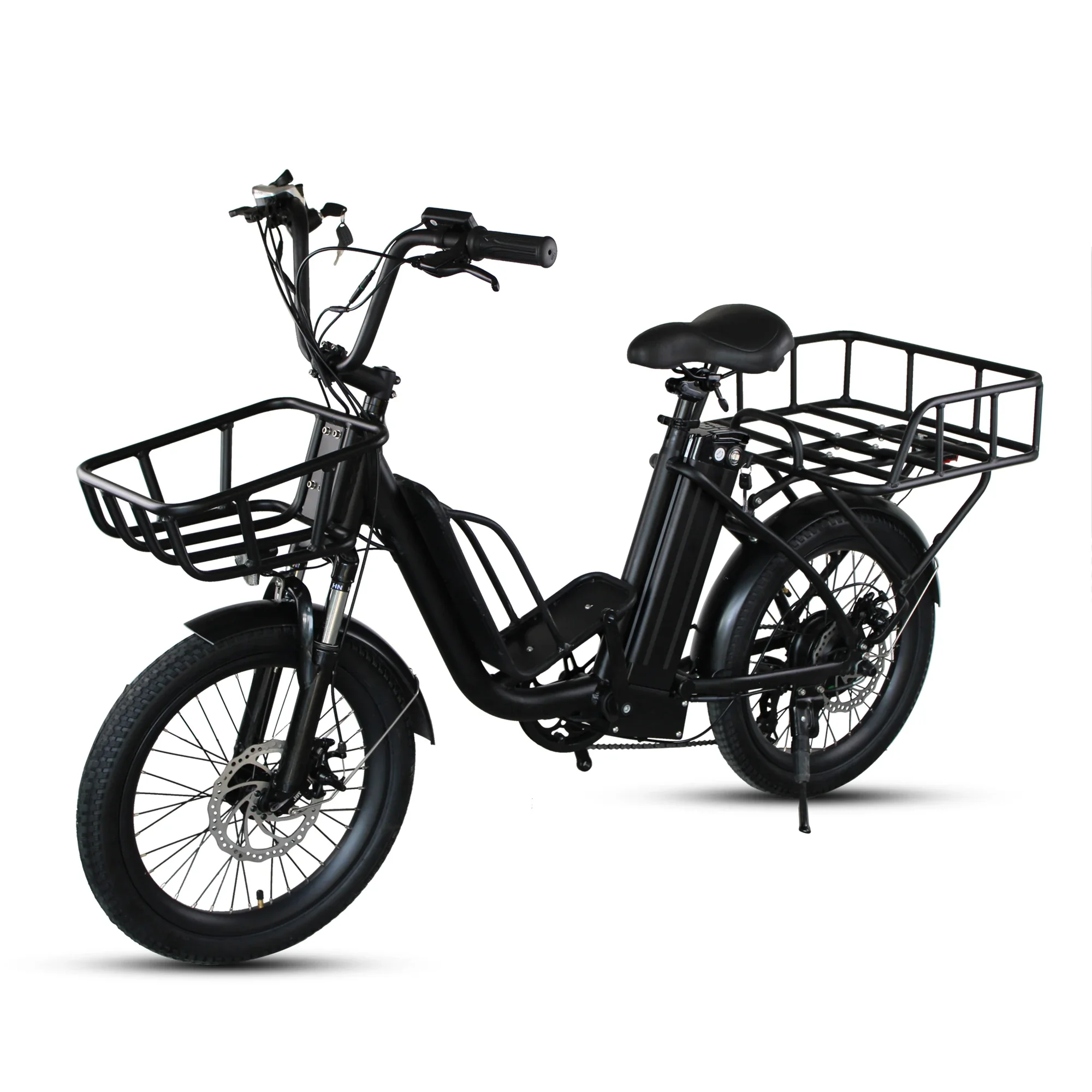 48V 350W 2 Wheel Electric Cargo Bike, 7 Speed Derailleur, 200kg Loading Capacity