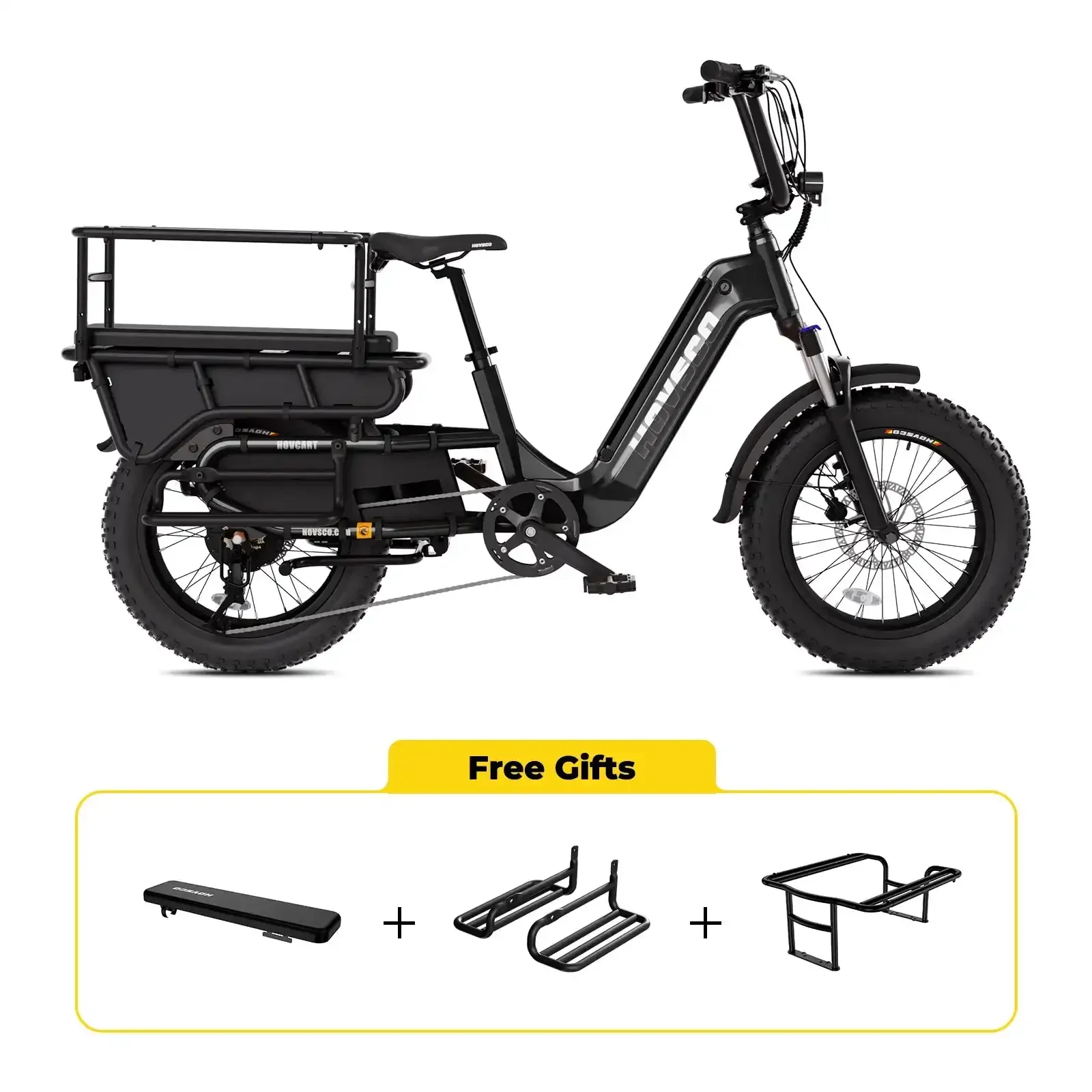 Eu Wh Electric Bike Hovsco Ebike - Long Range, Fat Tire, Aluminum Alloy, 250W, 15Ah Cargo E-Bike