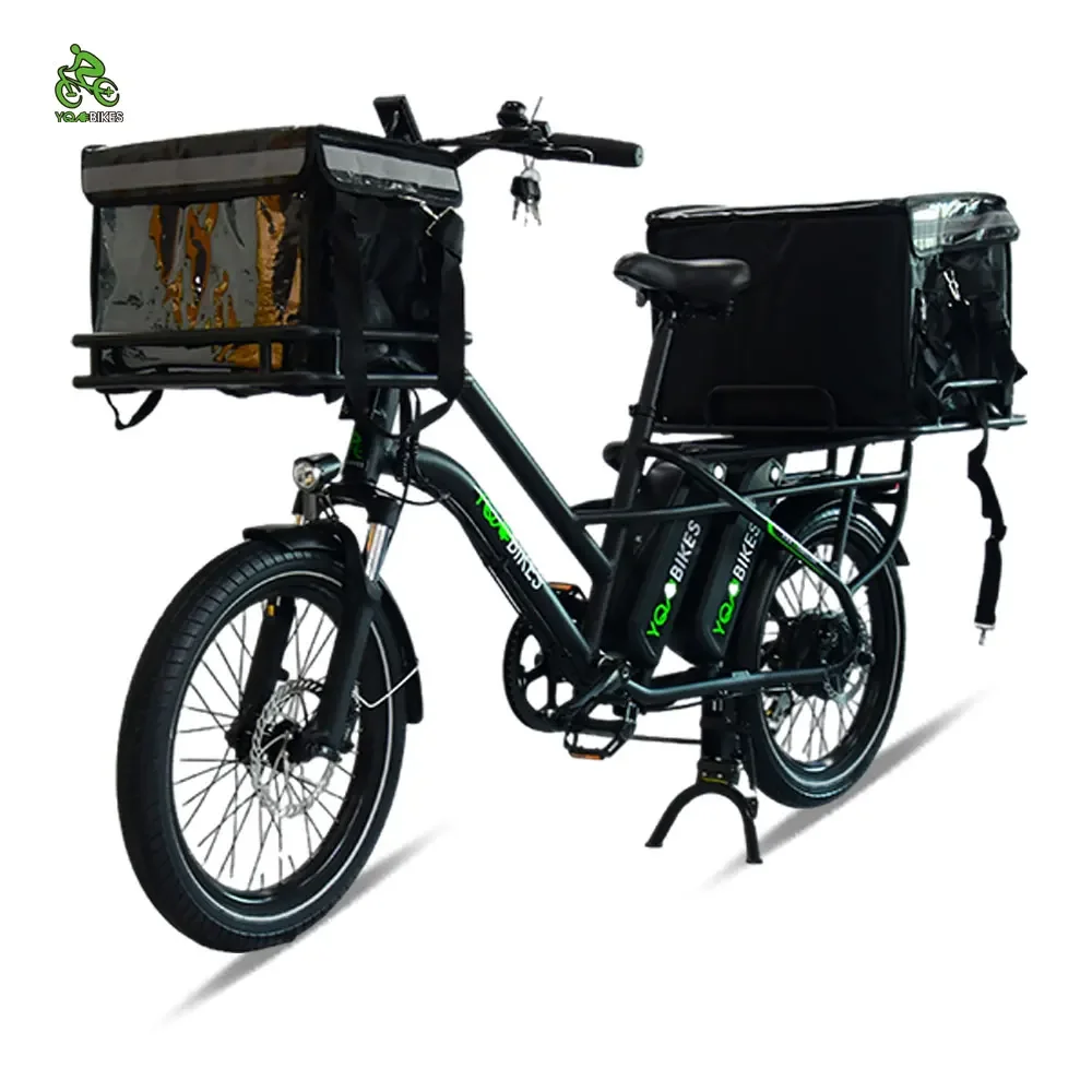 Powerful Delivery Electric Bike - 20" Multifunctional, Family/Child Friendly - 500W, 35Ah Dual Battery Cargo Ebike