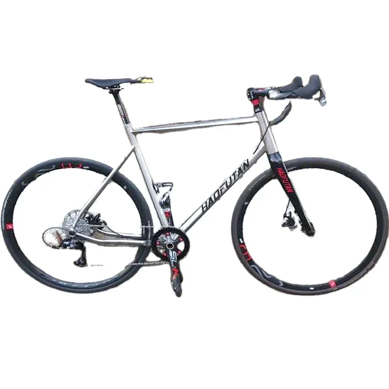 Customizable 58cm Titanium Road Bike Frame - Disc, Gravel & HFT-A9131 with Full Carbon Fork